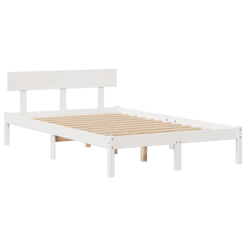 vidaXL Bookcase Bed without Mattress White 135x190 cm Double Solid Wood Pine