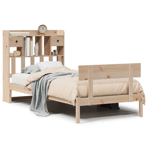 vidaXL Bookcase Bed without Mattress 90x200 cm Solid Wood Pine