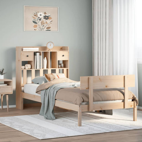vidaXL Bookcase Bed without Mattress 90x200 cm Solid Wood Pine