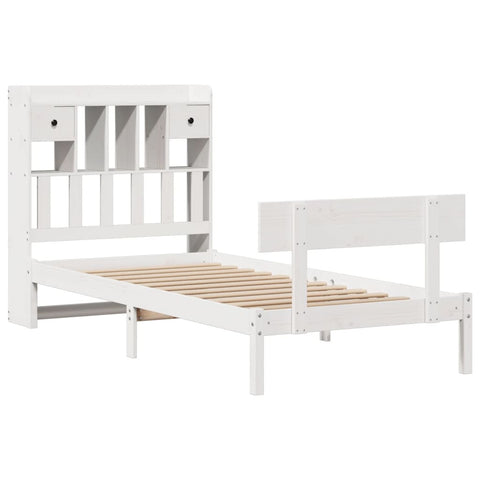 vidaXL Bookcase Bed without Mattress White 90x200 cm Solid Wood Pine