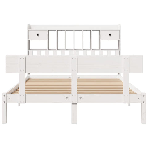 vidaXL Bookcase Bed without Mattress White 140x200 cm Solid Wood Pine