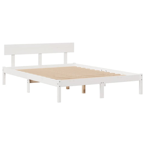 vidaXL Bookcase Bed without Mattress White 140x200 cm Solid Wood Pine
