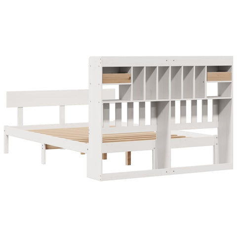 vidaXL Bookcase Bed without Mattress White 140x200 cm Solid Wood Pine