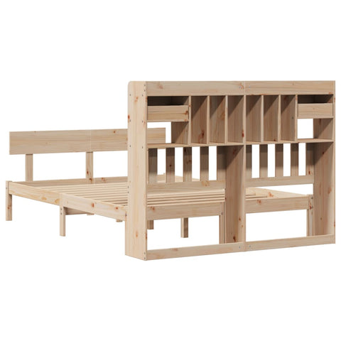 vidaXL Bookcase Bed without Mattress 160x200 cm Solid Wood Pine