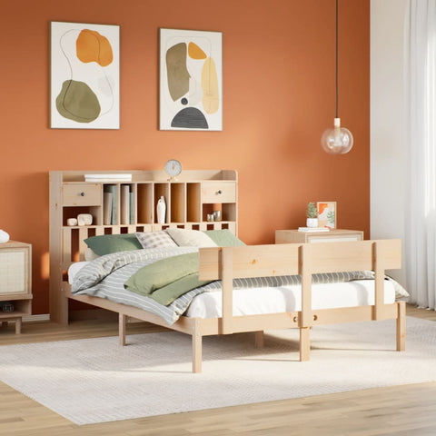 vidaXL Bookcase Bed without Mattress 160x200 cm Solid Wood Pine