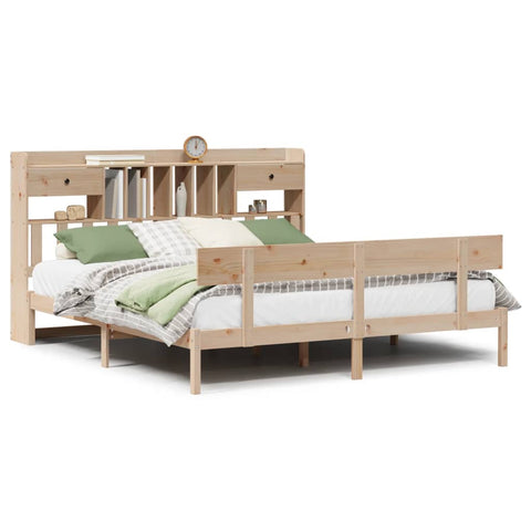 vidaXL Bookcase Bed without Mattress 180x200 cm Super King Solid Wood Pine