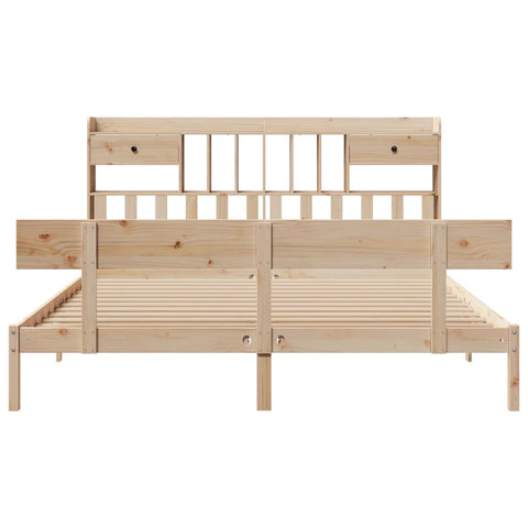 vidaXL Bookcase Bed without Mattress 180x200 cm Super King Solid Wood Pine