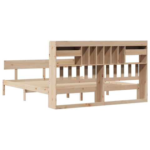 vidaXL Bookcase Bed without Mattress 180x200 cm Super King Solid Wood Pine