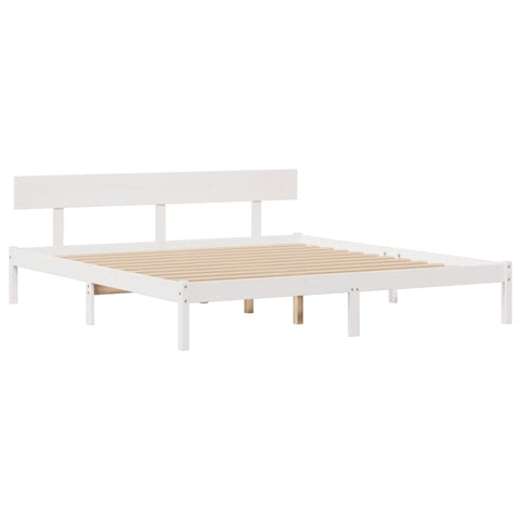 vidaXL Bookcase Bed without Mattress White 180x200 cm Super King Solid Wood Pine
