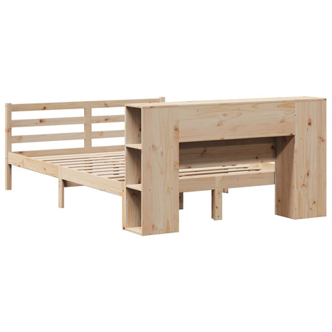 vidaXL Bookcase Bed without Mattress 135x190 cm Double Solid Wood Pine