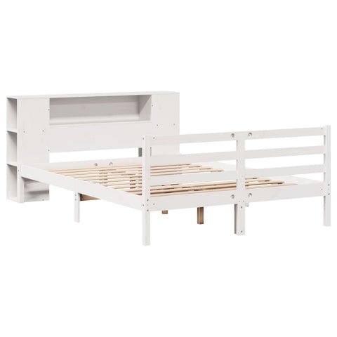 vidaXL Bookcase Bed without Mattress White 140x190 cm Solid Wood Pine