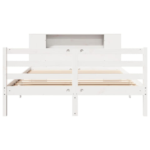 vidaXL Bookcase Bed without Mattress White 140x190 cm Solid Wood Pine