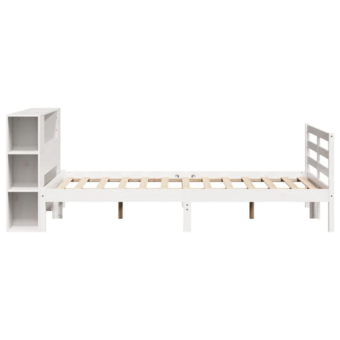 vidaXL Bookcase Bed without Mattress White 140x190 cm Solid Wood Pine