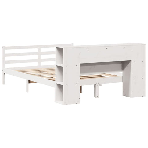 vidaXL Bookcase Bed without Mattress White 140x190 cm Solid Wood Pine