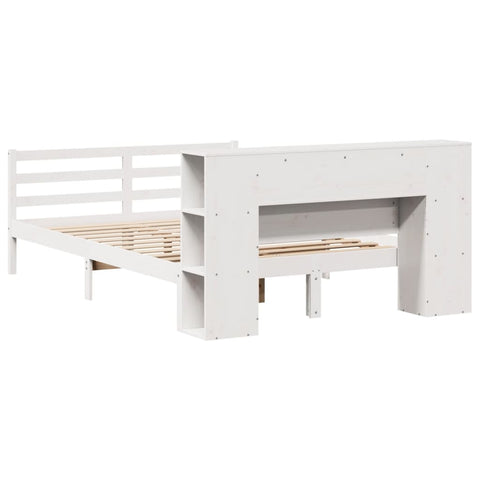 vidaXL Bookcase Bed without Mattress White 160x200 cm Solid Wood Pine