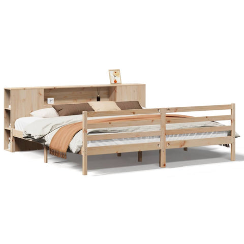 vidaXL Bookcase Bed without Mattress 200x200 cm Solid Wood Pine