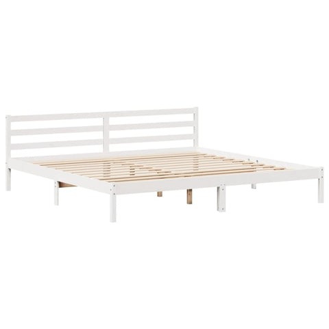vidaXL Bookcase Bed without Mattress White 200x200 cm Solid Wood Pine
