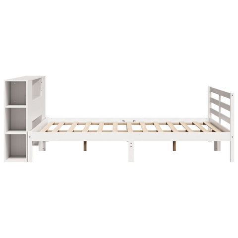vidaXL Bookcase Bed without Mattress White 200x200 cm Solid Wood Pine