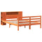 vidaXL Bookcase Bed without Mattress Wax Brown 120x200 cm Solid Wood Pine