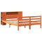 vidaXL Bookcase Bed without Mattress Wax Brown 150x200 cm King Solid Wood Pine