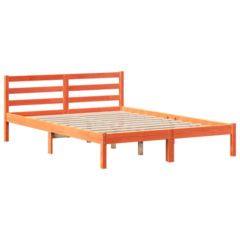 vidaXL Bookcase Bed without Mattress Wax Brown 150x200 cm King Solid Wood Pine