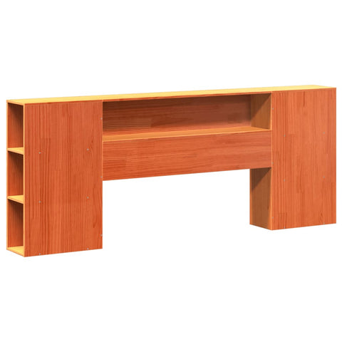 vidaXL Bookcase Bed without Mattress Wax Brown 200x200 cm Solid Wood Pine