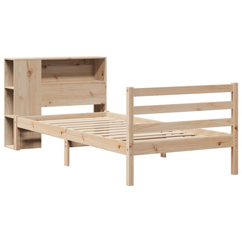 vidaXL Bookcase Bed without Mattress 75x190 cm Small Single Solid Wood Pine