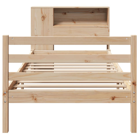 vidaXL Bookcase Bed without Mattress 75x190 cm Small Single Solid Wood Pine