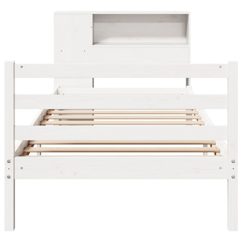 vidaXL Bookcase Bed without Mattress White 75x190 cm Small Single Solid Wood Pine