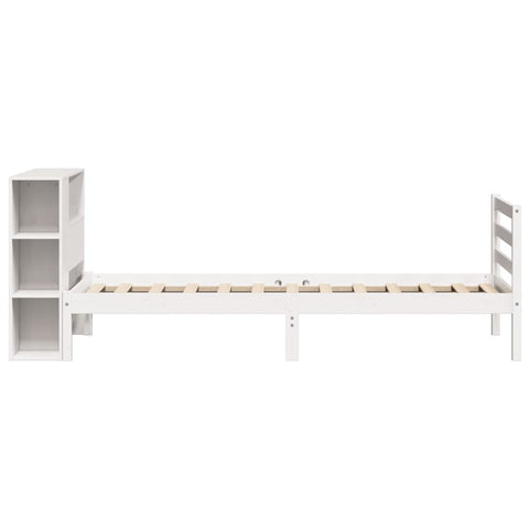 vidaXL Bookcase Bed without Mattress White 90x190 cm Single Solid Wood Pine