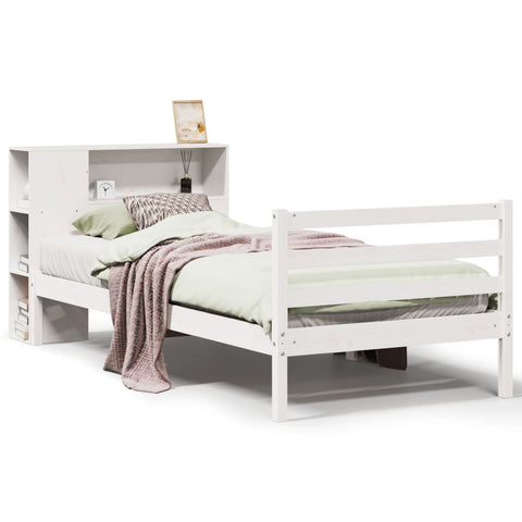 vidaXL Bookcase Bed without Mattress White 90x200 cm Solid Wood Pine