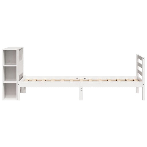vidaXL Bookcase Bed without Mattress White 90x200 cm Solid Wood Pine
