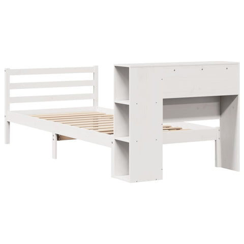 vidaXL Bookcase Bed without Mattress White 90x200 cm Solid Wood Pine