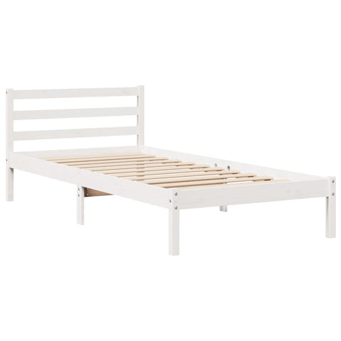 vidaXL Bookcase Bed without Mattress White 90x200 cm Solid Wood Pine