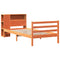 vidaXL Bookcase Bed without Mattress Wax Brown 75x190 cm Small Single Solid Wood
