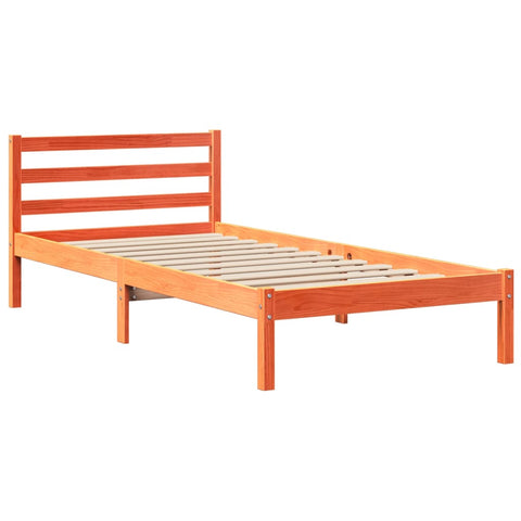 vidaXL Bookcase Bed without Mattress Wax Brown 75x190 cm Small Single Solid Wood