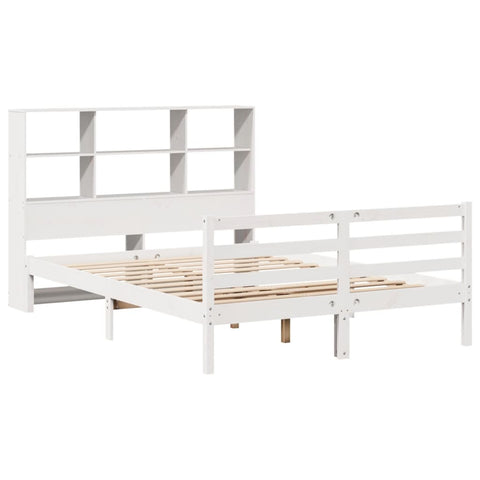 vidaXL Bookcase Bed without Mattress White 120x190 cm Small Double Solid Wood Pine