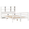 vidaXL Bookcase Bed without Mattress White 120x190 cm Small Double Solid Wood Pine