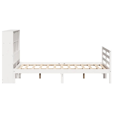 vidaXL Bookcase Bed without Mattress White 120x190 cm Small Double Solid Wood Pine
