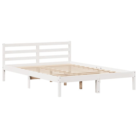 vidaXL Bookcase Bed without Mattress White 120x190 cm Small Double Solid Wood Pine
