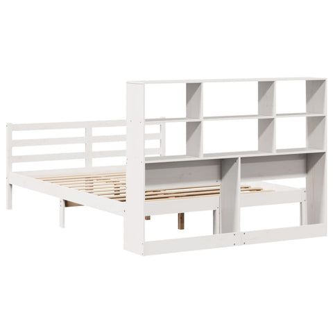 vidaXL Bookcase Bed without Mattress White 140x190 cm Solid Wood Pine