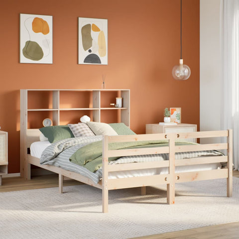 vidaXL Bookcase Bed without Mattress 140x200 cm Solid Wood Pine