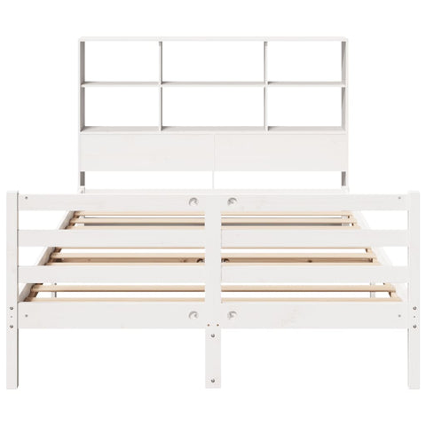 vidaXL Bookcase Bed without Mattress White 140x200 cm Solid Wood Pine