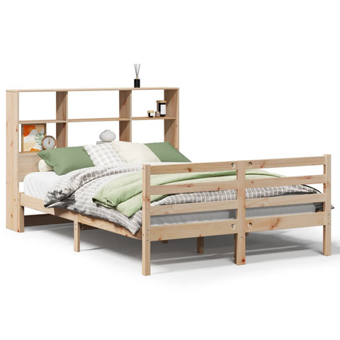 vidaXL Bookcase Bed without Mattress 160x200 cm Solid Wood Pine