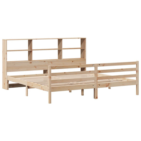vidaXL Bookcase Bed without Mattress 180x200 cm Super King Solid Wood Pine