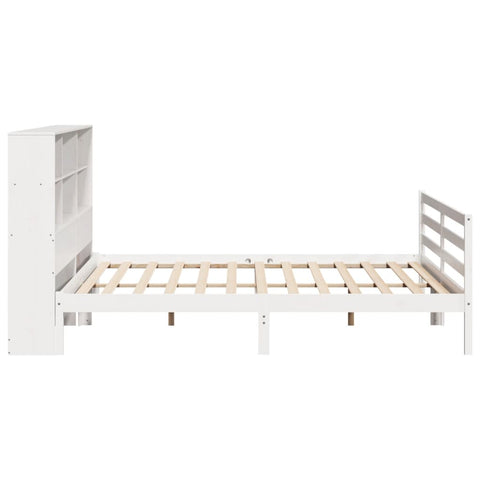 vidaXL Bookcase Bed without Mattress White 180x200 cm Super King Solid Wood Pine