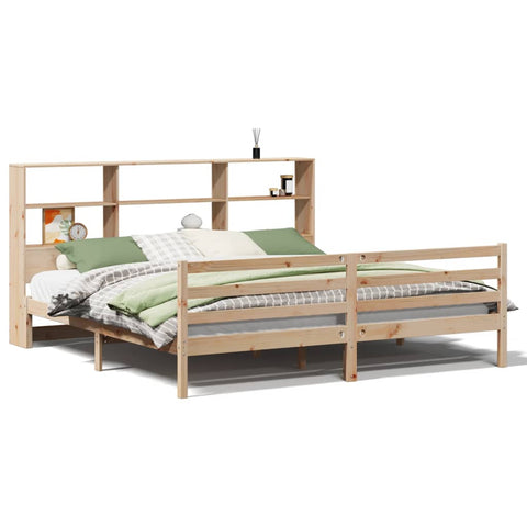 vidaXL Bookcase Bed without Mattress 200x200 cm Solid Wood Pine