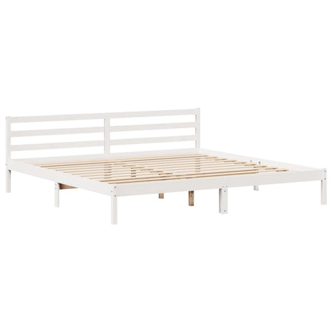 vidaXL Bookcase Bed without Mattress White 200x200 cm Solid Wood Pine