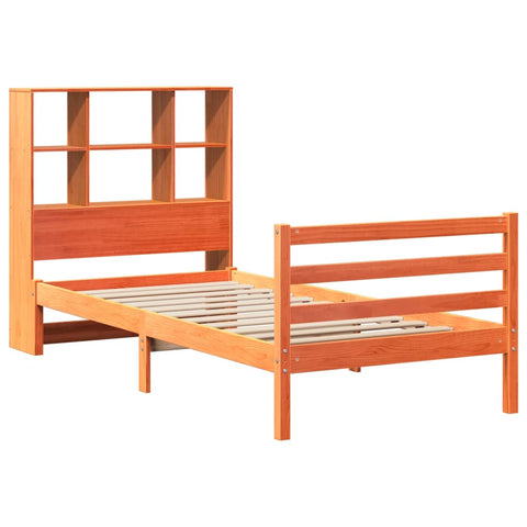 vidaXL Bookcase Bed without Mattress Wax Brown 90x190 cm Single Solid Wood