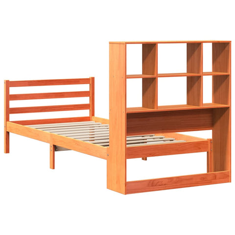vidaXL Bookcase Bed without Mattress Wax Brown 90x190 cm Single Solid Wood